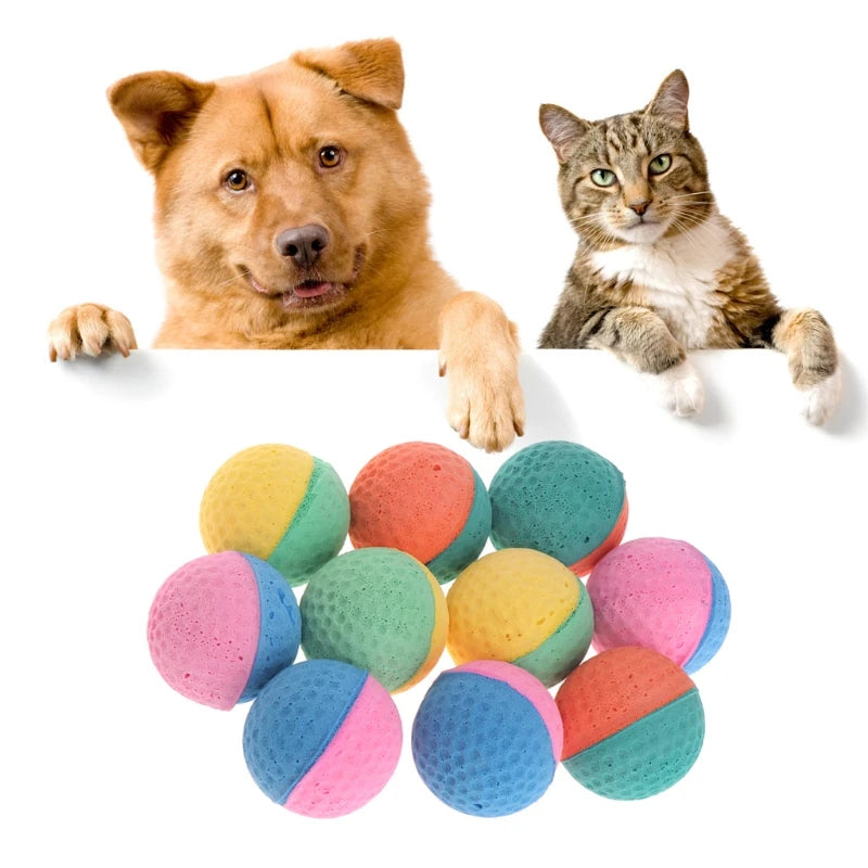 10PCS Colorful Pet Ball Interactive Toy Ball Chewing & Fetching Ball Toy for Small Medium Pet Dog Outdoor Training Play