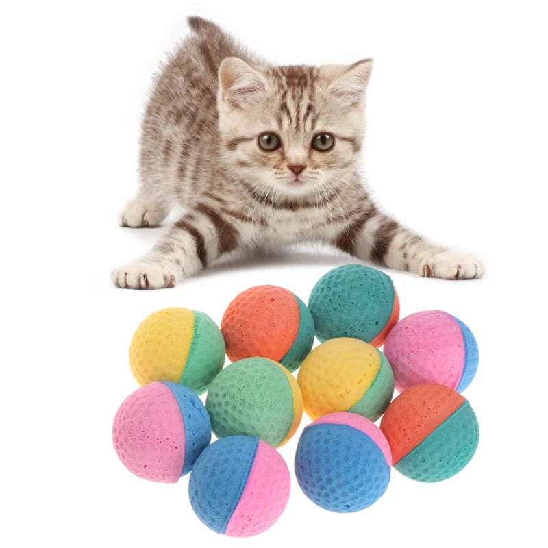 10PCS Colorful Pet Ball Interactive Toy Ball Chewing & Fetching Ball Toy for Small Medium Pet Dog Outdoor Training Play