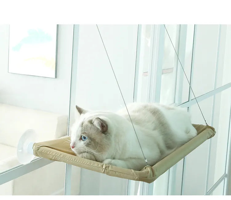 Cat Hammock Hanging Cat Bed Window Pet Bed For Cats Small Dogs Sunny Window Seat Mount With Blanket Bearing 20kg Pet Accessories