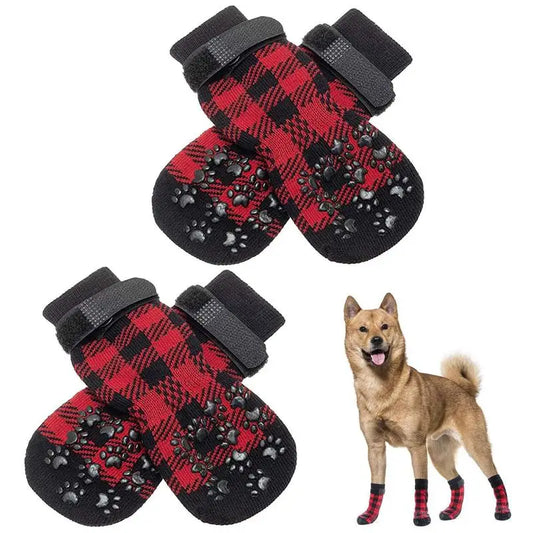 Non-Slip Dog Socks Christmas Indoor Boots Socks Knitted Pet Puppy Shoes Paw Print For Small Medium Large Dogs Cat Dog Supplies