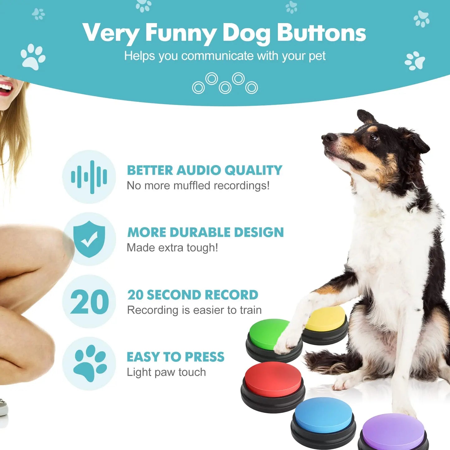 Voice Recording Button, Communication, Pet Training