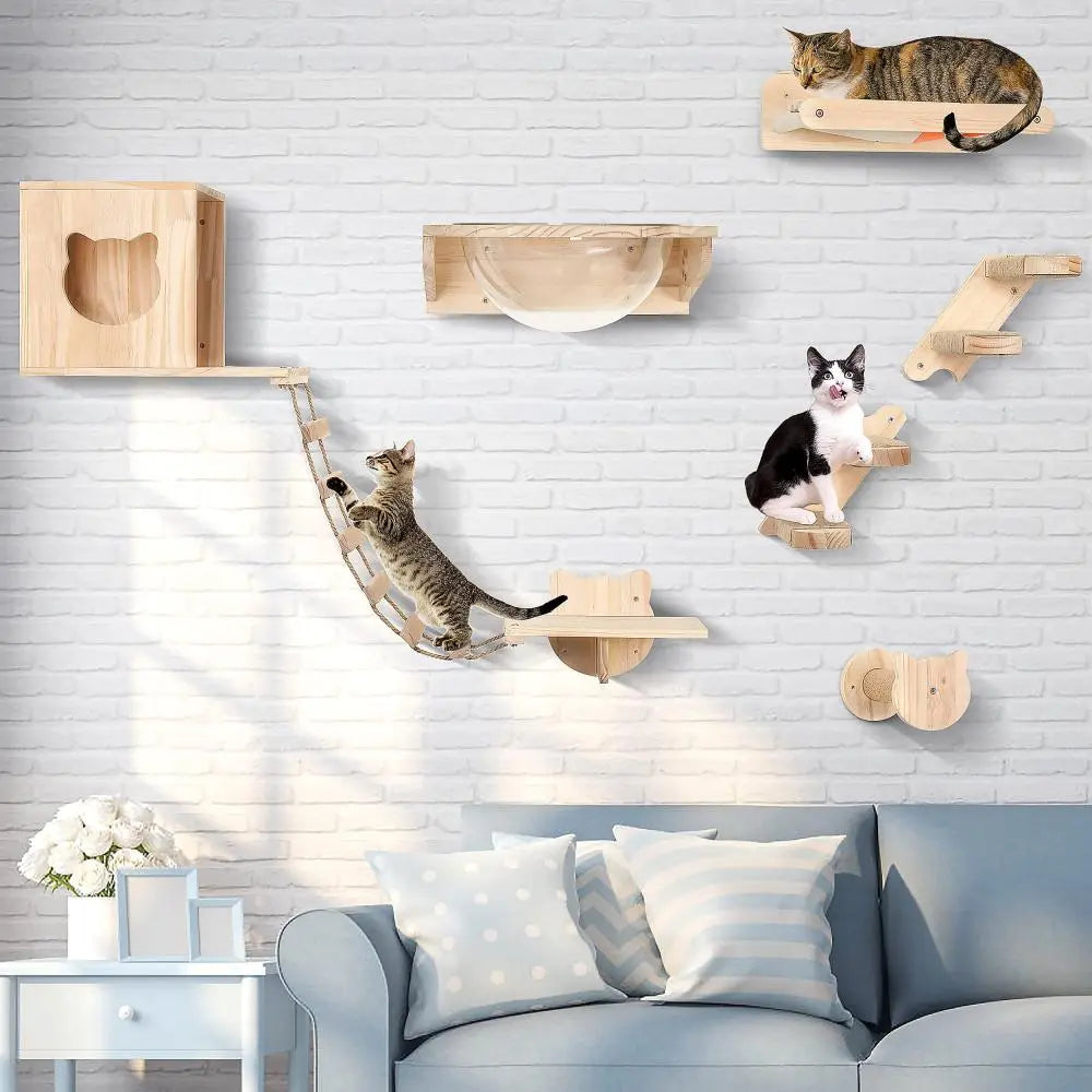 1 Piece Cat Wall Climbing Shelf,Ladder,Hammock