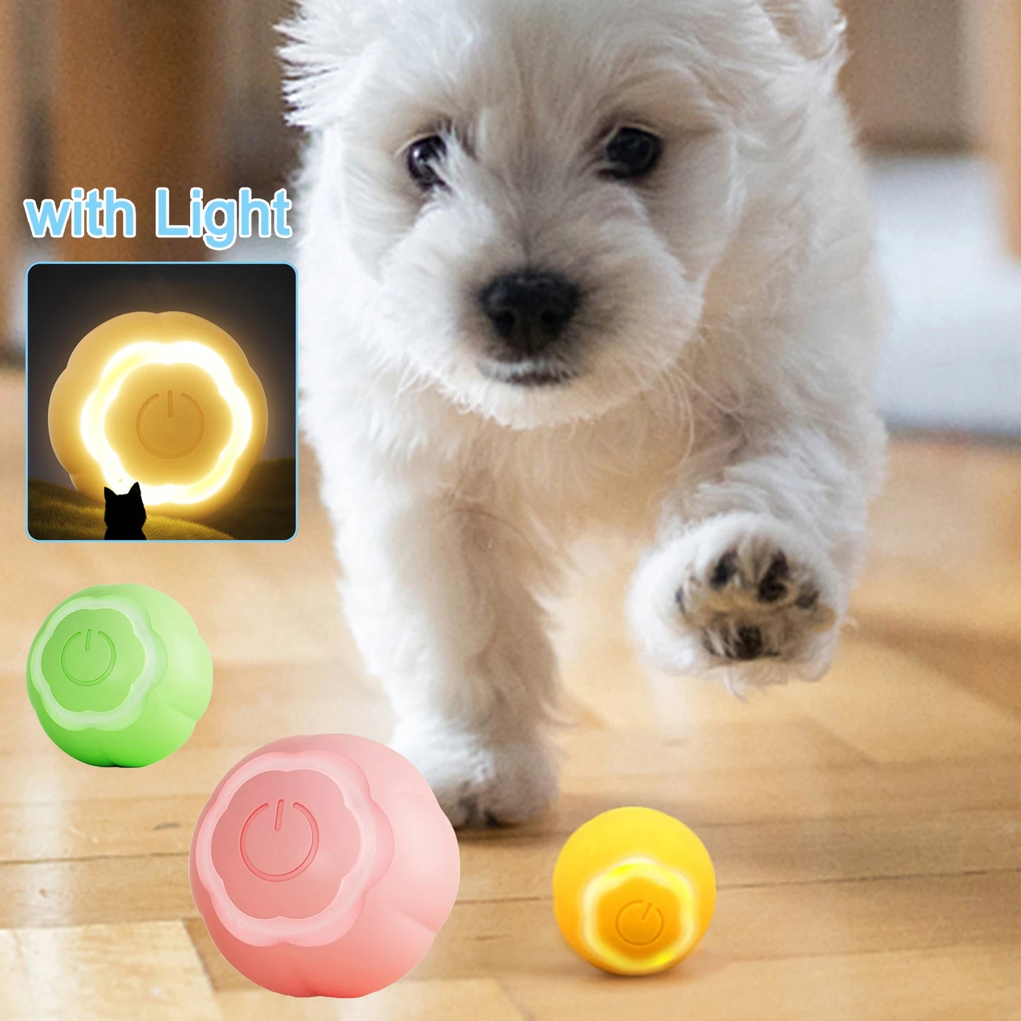 Electric Cat Toys Automatic Rolling Ball Smart Cat Toys with Light Interactive For Cats Training Self-moving Toys Pet Accessorie