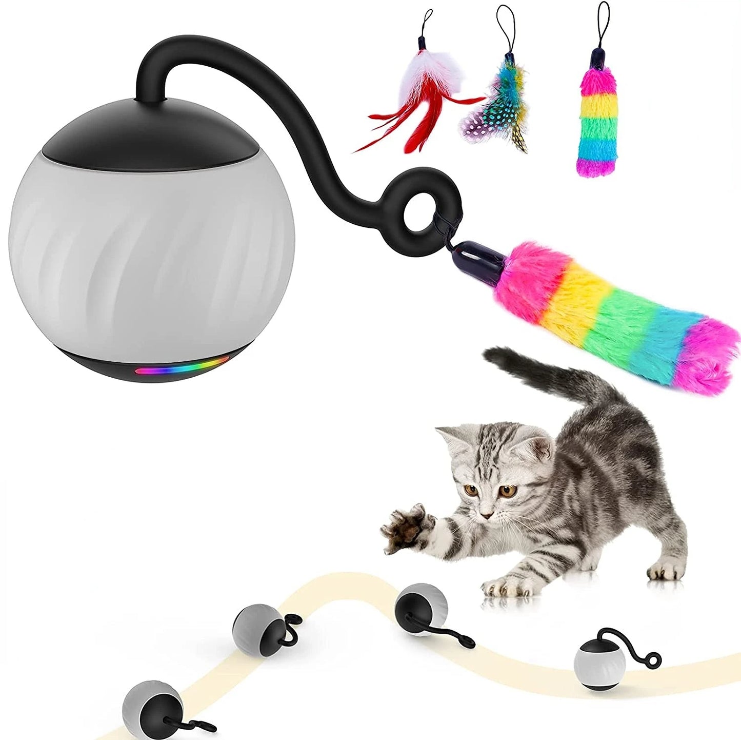 Interactive Cat Toys ,Automatic Cat Ball, LED