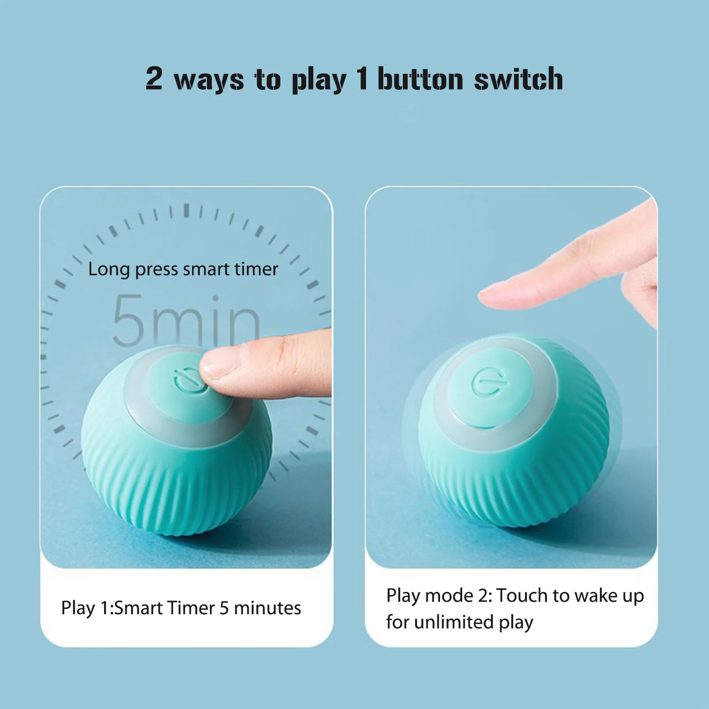 Electric Cat Toys Automatic Rolling Ball Smart Cat Toys with Light Interactive For Cats Training Self-moving Toys Pet Accessorie