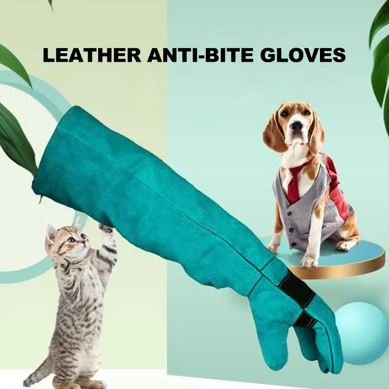 Pet Handling Gloves Bite-resistant Multi-Functional Anti-Scratch Leather Protective Gloves Anti-thorn Animal Handling Supply