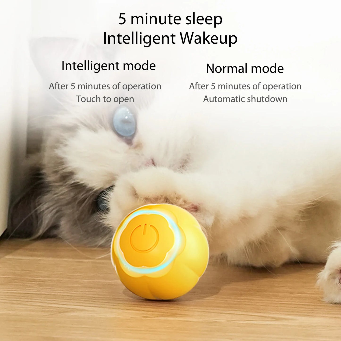 Electric Cat Toys Automatic Rolling Ball Smart Cat Toys with Light Interactive For Cats Training Self-moving Toys Pet Accessorie