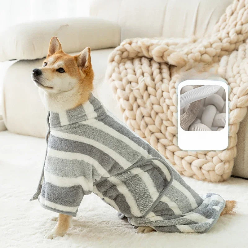 Dog Bathrobe Fully Wrapped with Bath Towel Quick Drying Absorbent Bath Towel Pet Comforter Cat Bath Towel