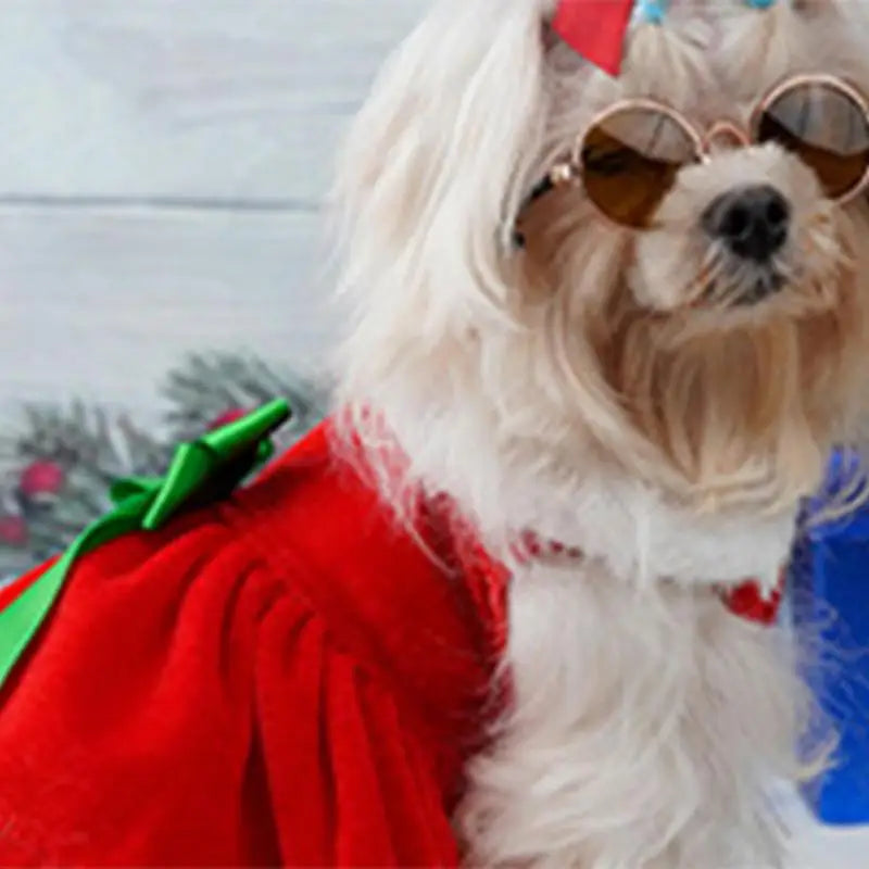 Santa Claus Suit For Dogs Dog Cat Christmas Costume Funny Pet Cosplay Clothes Gold Velvet Fabric Dog Costume Suit Puppy