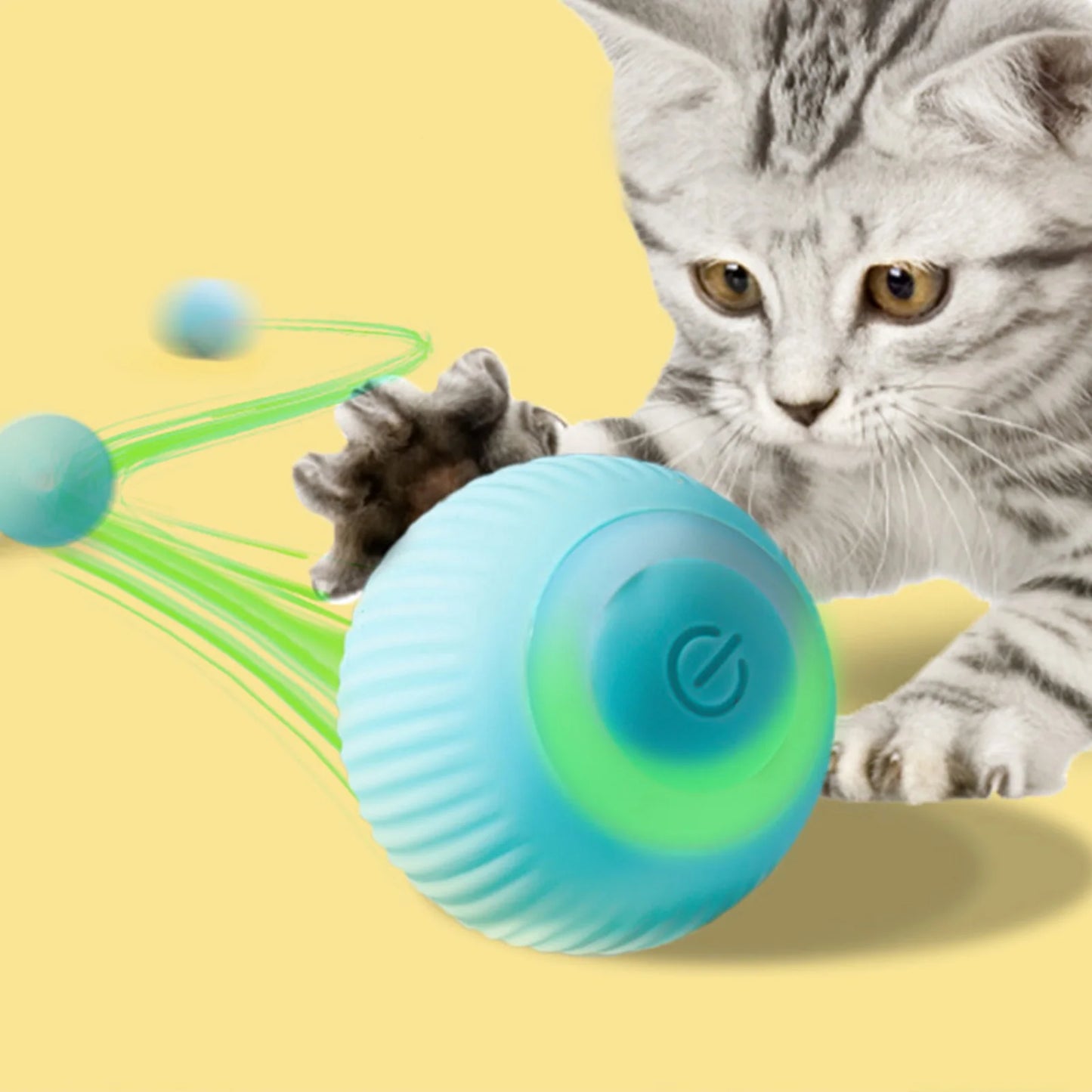 Electric Cat Toys Automatic Rolling Ball Smart Cat Toys with Light Interactive For Cats Training Self-moving Toys Pet Accessorie