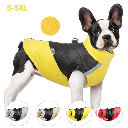 Winter Warm Dogs Jacket Waterproof Pet Dog Clothes for Medium Large Dogs Outdoor Running Vest French Bulldog Labrador Costume