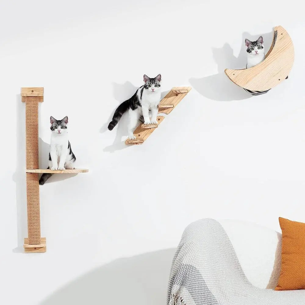 1 Piece Cat Wall Climbing Shelf,Ladder,Hammock