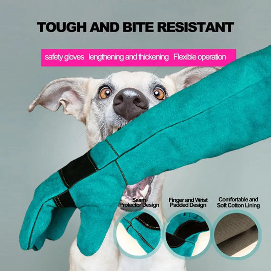 Pet Handling Gloves Bite-resistant Multi-Functional Anti-Scratch Leather Protective Gloves Anti-thorn Animal Handling Supply