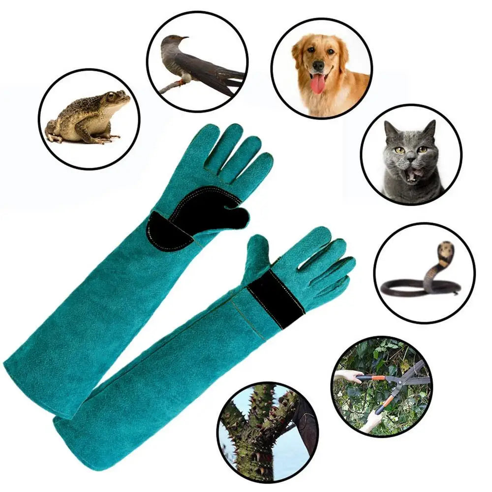 Pet Handling Gloves Bite-resistant Multi-Functional Anti-Scratch Leather Protective Gloves Anti-thorn Animal Handling Supply