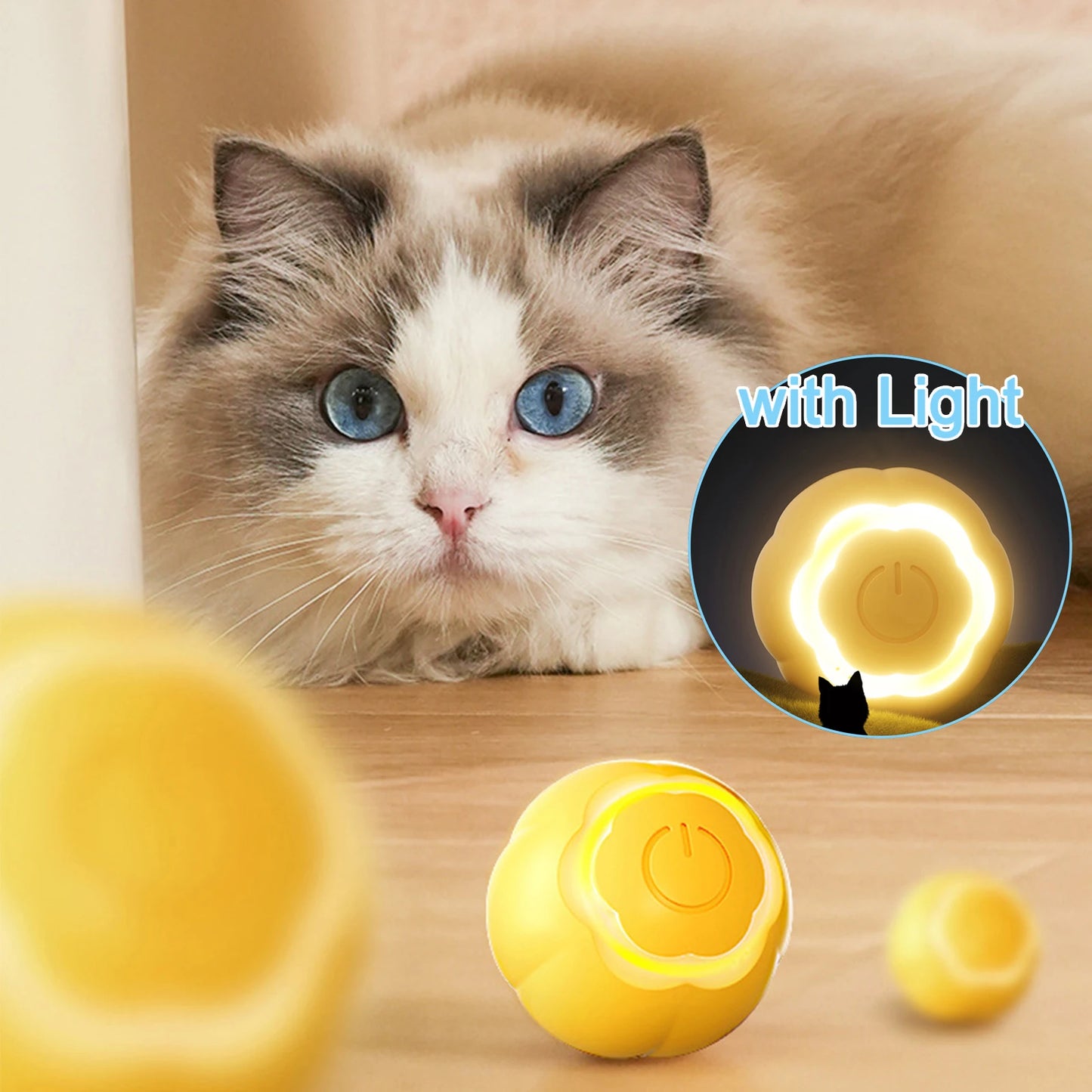 Electric Cat Toys Automatic Rolling Ball Smart Cat Toys with Light Interactive For Cats Training Self-moving Toys Pet Accessorie